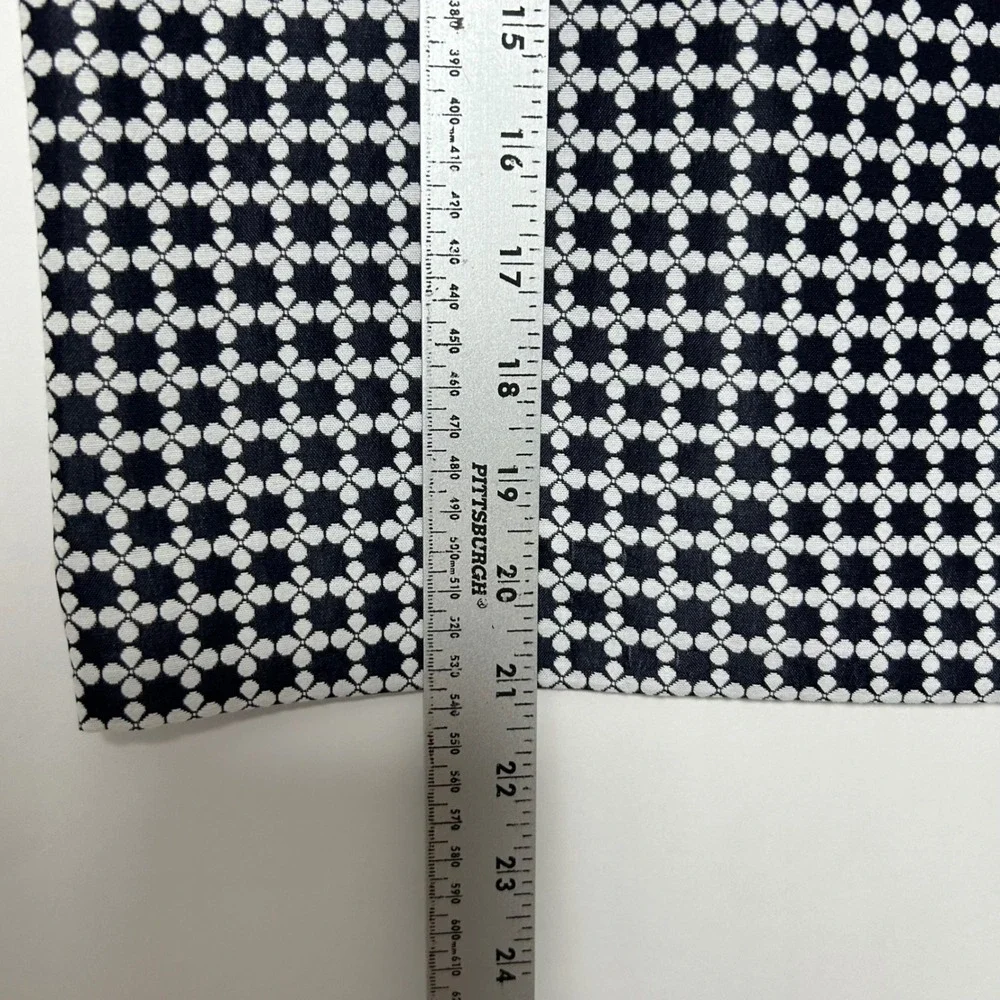 Brooks‎ Brothers Pencil Skirt Women 8 Navy Blue Black Geometric Quatrefoil New